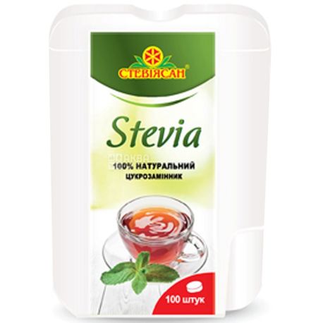 Стевиясан Stevia, 100 таблеток, 100% натуральный сахарозаменитель 