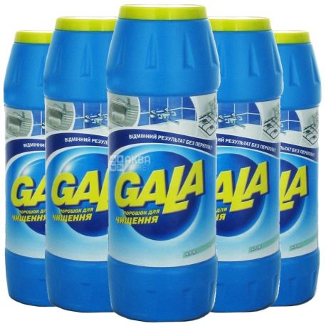 Gala, 500 g, packing on 20 pieces, powder for cleaning, Chlorine, PET