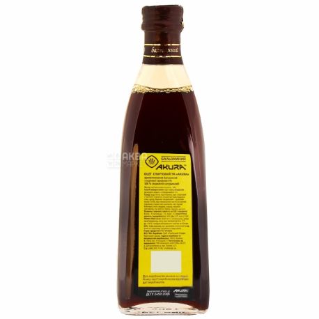 Akura, 330 мл, Оцет спиртовий бальзамічний, 6%, скло
