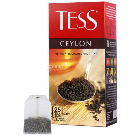 Tess, Ceylon, 25 пак., Чай Тесс, Цейлон, черный