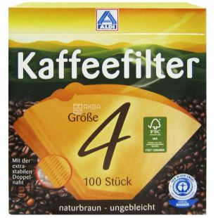 ALDI, 100 шт., фильтр для кофеварок, №4, м/у