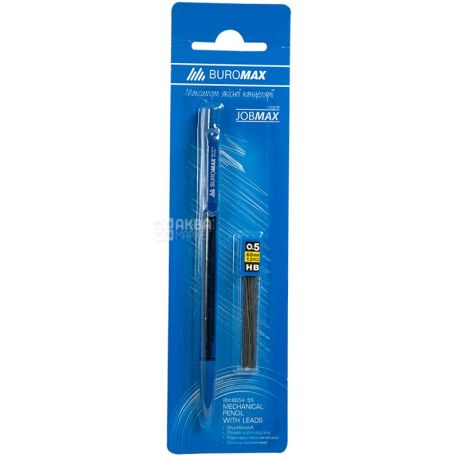 Buromax, 0,5 mm, mechanical pencil, Jobmax, With variable rods, m / s
