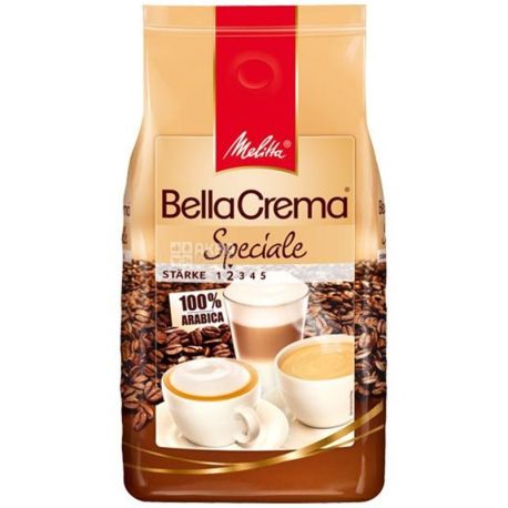 Melitta Bella Crema Speciale, 1 кг, Кофе Мелитта Белла Крема Специале, светлой обжарки, в зернах