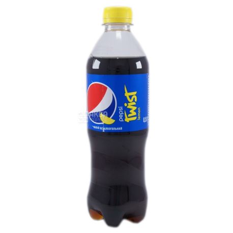Pepsi-Сola Twist, 0,5 л, солодка вода, Лимон, ПЕТ