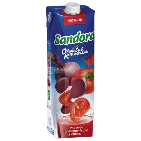 Sandora Овочевий коктейль, Томатно-буряковий, 0,95 л, Сандора, Сік натуральний