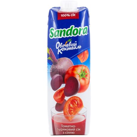 Sandora Овочевий коктейль, Томатно-буряковий, 0,95 л, Сандора, Сік натуральний