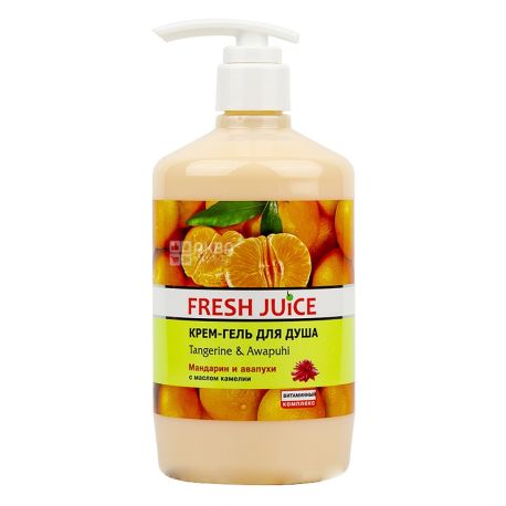 Fresh Juice, 750 мл, Крем-гель для душа, Мандарин и авапухи