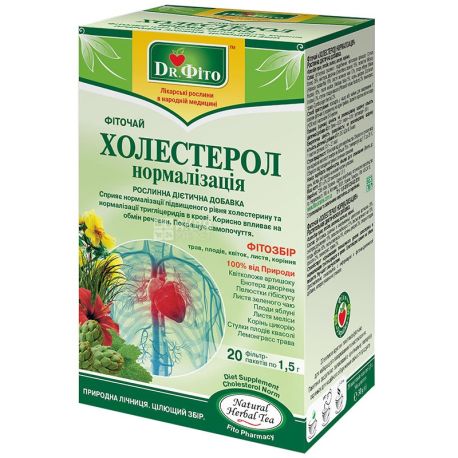 Dr. Phyto, 20 pcs., Herbal tea, Cholesterol normalization
