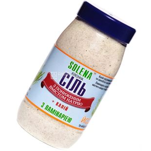 Solena, Соль кухонная с пониженным содержанием натрия и калия, С ламинарией, 700 г