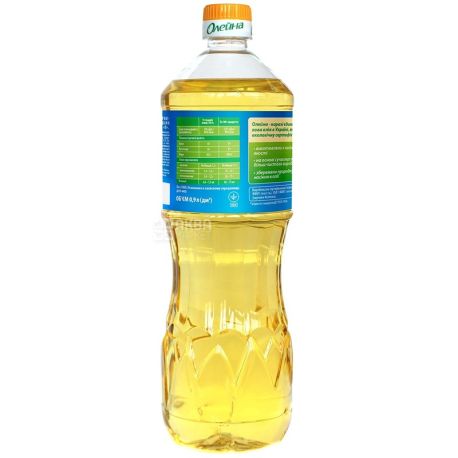 Oleina, 0,87 l, sunflower oil, Refined, Traditional, PET