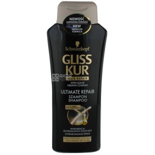 Schwarzkopf, Gliss Kur, 400 мл, Шампунь, Екстремальне відновлення