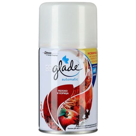 Glade Automatic, 269 ml, air freshener, Replacement bottle, Decor, Apple and cinnamon, w / w