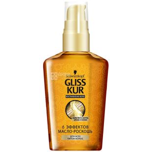 Gliss Kur, 75 мл, масло для волос, 6 Эффектов, ПЭТ