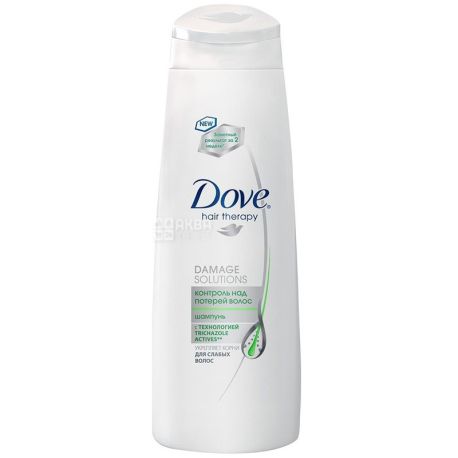 Dove, 250 мл, Шампунь для слабких волосся, Контроль над втратою волосся