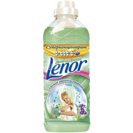 Lenor, 1 л, кондиціонер для білизни, Альпійські луги, ПЕТ