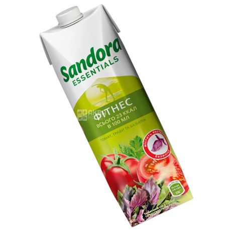 Sandora Essentials, Фітнес, Томатний з базиліком, 0,95 л, Сандора, Нектар натуральний, з сіллю
