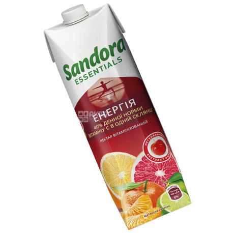 Sandora Essentials, Енергія, Цитрусовий, 0,95 л, Сандора, Нектар вітамінізований