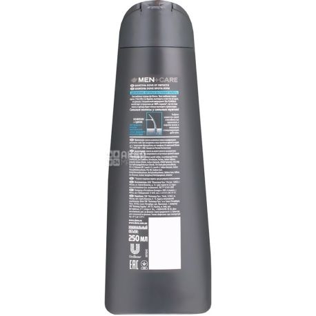 Dove MEN, 250 ml, shampoo, For men, Anti-dandruff, PET