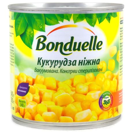 Bonduelle, 340 г, кукурудза, Ніжна, ж/б