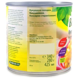 Bonduelle, 340 г, кукуруза, Нежная, ж/б