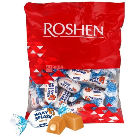 Roshen, 200 g, candy toffee, Milky Splash, With milk filling, m / s
