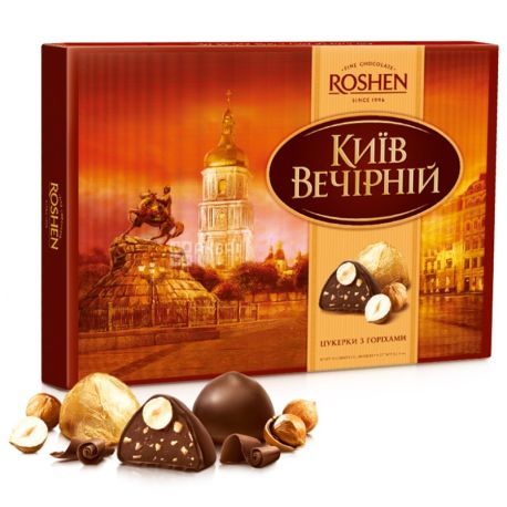 Roshen Вечірній Київ, 176 г, цукерки, З горіхами, м/у