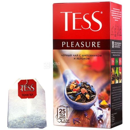 Tess, Pleasure, 25 пак., Чай Тесс, Плэжа, черный с шиповником и яблоком