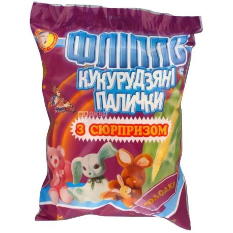 Флиппс, 50 г, кукурузные палочки, С сюрпризом