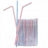 Промтус, Трубочки коктейльные с гофрой, 200 шт., 21 см, цветные, пластиковые