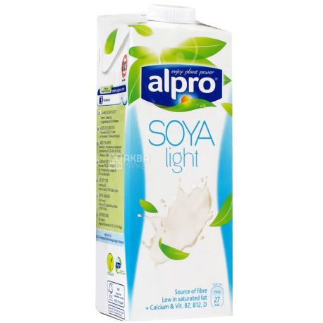 Alpro, Soya light, 1 л, Алпро, Лайт, Соєве молоко, вітамінізоване