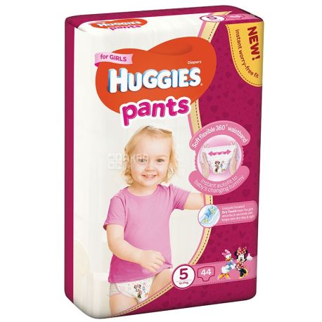 Huggies, 5 / 48 шт. 13-17 кг, подгузники-трусики для девочек