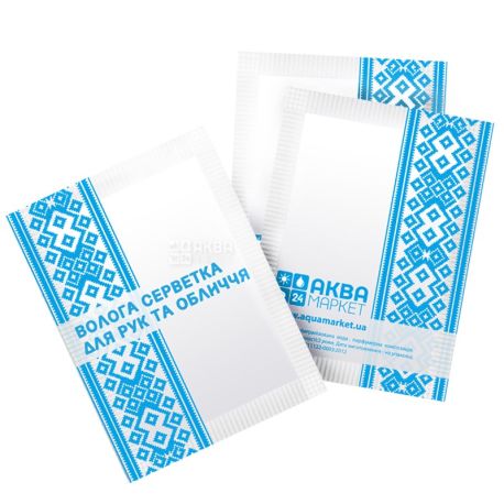 Aquamarket, 100 pcs., Wet wipe, For hands and face, m / s