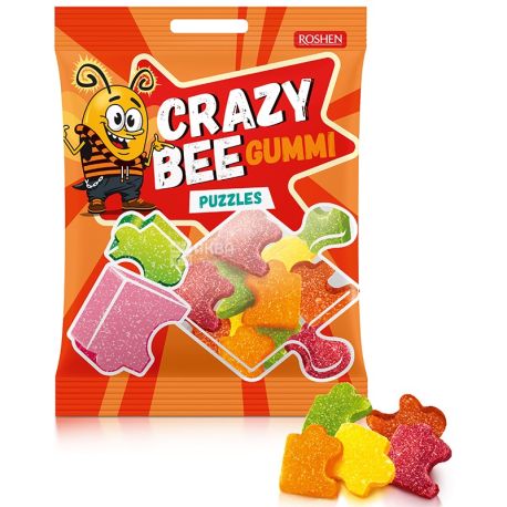 Roshen, 100 g, jelly sweets, Crazy Bee, Puzzles, m / y