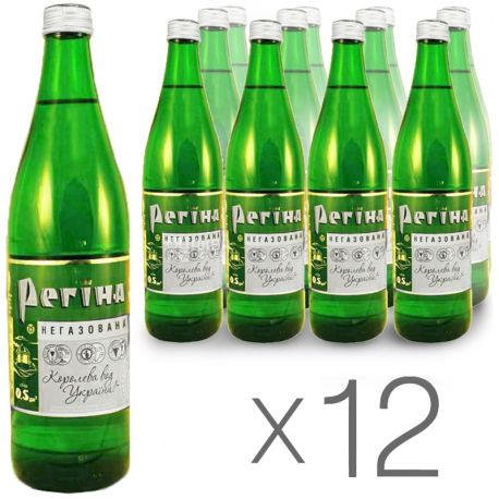Regina, Packing 12 pcs. 0.5 l, Non-carbonated water, Mineral, glass, glass