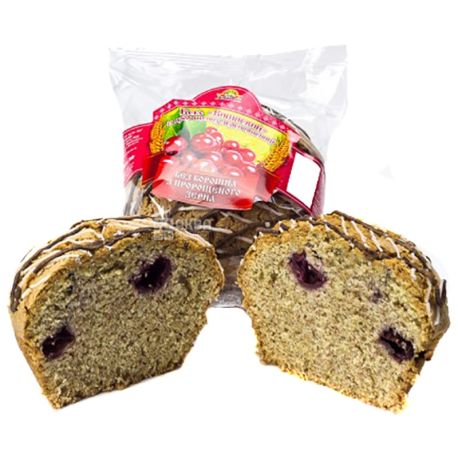 UkrEkoHleb, 200 g, cupcake Cherry dehydrated, With sprouted wheat