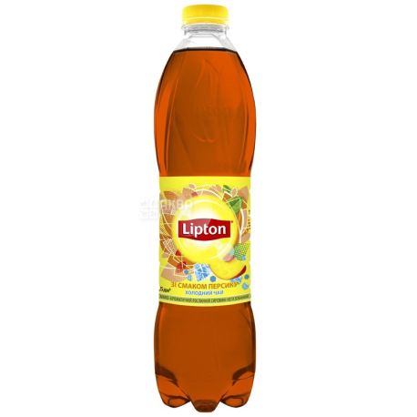 Lipton, 1,5 л, Чай Липтон, холодный, чёрный, Персик