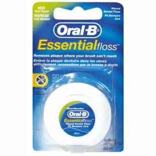 Oral-B, Essential floss, 50 м, Зубная нить