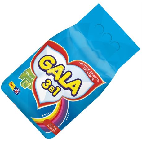 Gala, 3 kg, washing powder, Automatic, Bright colors