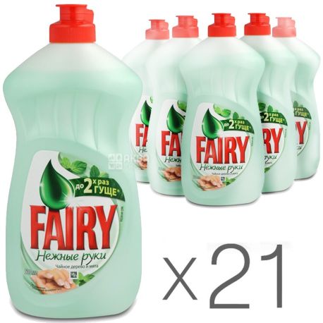 Fairy, Чайное дерево, 500 мл, Упаковка 21 шт., Жидкое средство для мытья посуды