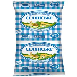 Селянське, 900 г, 2,5%, Молоко ультрапастеризованное