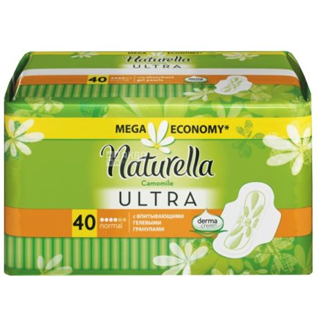 Naturella, Ultra Camomile, 40 шт., Прокладки гігієнічні, 4 краплі