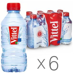 Vittel, упаковка 6 шт. по 0,33 л, негазированная вода, ПЭТ