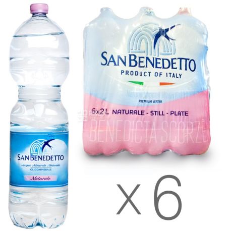 San Benedetto, 2 л, Упаковка 6 шт., Сан Бенедетто, Вода негазированная, ПЭТ