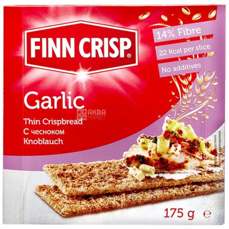 Finn Crisp, 175 г, сухарики ржаные, С чесноком, м/у