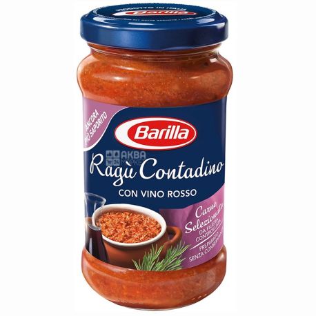 Barilla Ragu Contadino, 400 g, glass, sauce for pasta with dry red wine