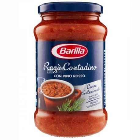 Barilla Ragu Contadino, 400 g, glass, sauce for pasta with dry red wine