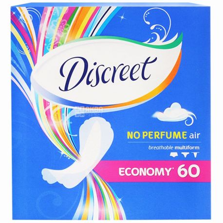 Discreet, Air No Perfume, 60 шт., Прокладки щоденні, без ароматизації