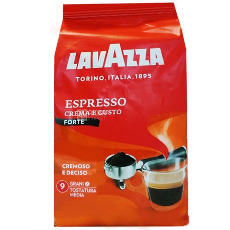 Lavazza, Crema e Gusto Forte, 1 кг, Кофе Лавацца, Крема э Густо Форте, темной обжарки, в зернах