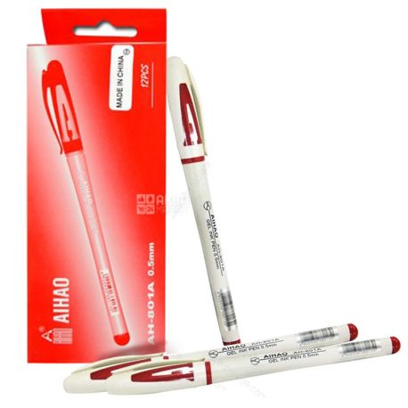 AIHAO, 12 pcs., 0.5 mm, gel pen, Red