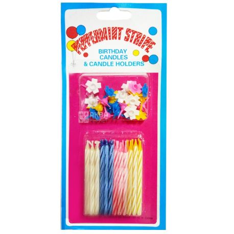 Cake Candle, 24 Pieces, Mini, Color Assorted